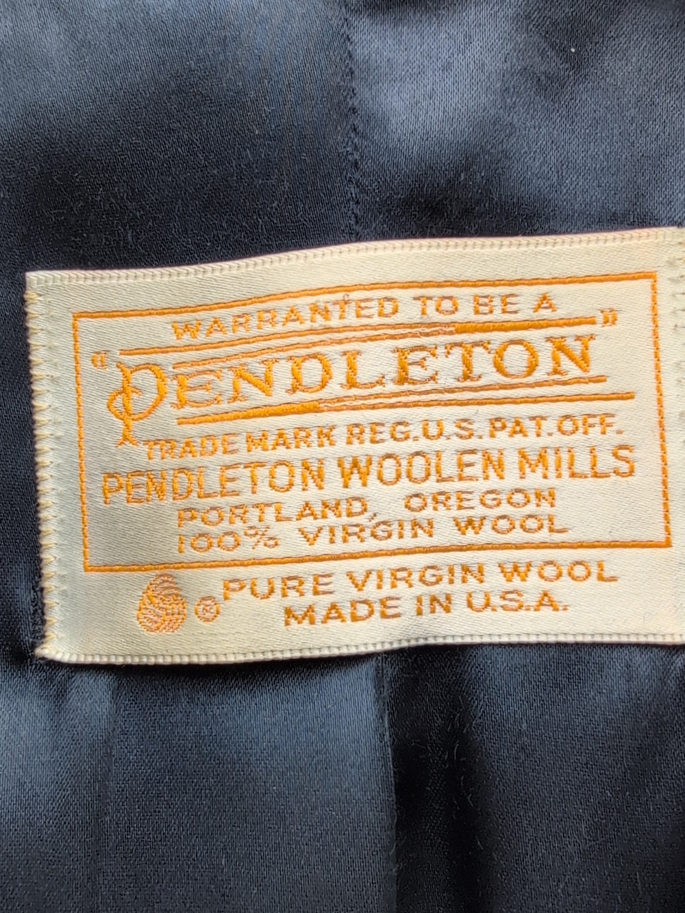 Vtg Pendleton Overcoat Womens 16 Blue Virgin Wool Double Breasted Trench USA - Picture 4 of 13